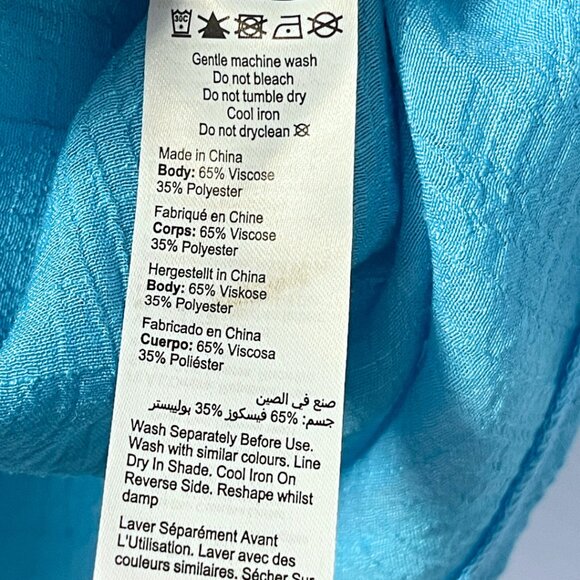 Avenue Mylah Tunic Top NWT Womens Size 16 Azure Blue Coastal Tiered Light Artsy - Picture 7 of 9